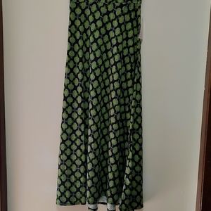 LuLaRoe navy and green print maxi skirt